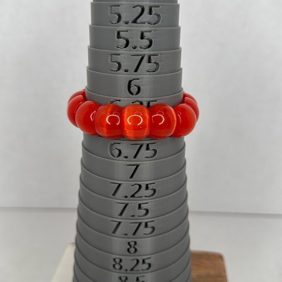 Vibrant Red Carnelian Stretch Bracelet lot C40 - Picture 4 of 5